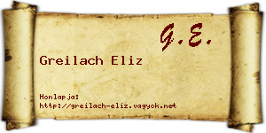 Greilach Eliz névjegykártya